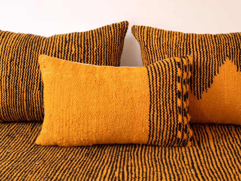 Handmade Moroccan Kilim Sofa Set – Traditional Floor Cushion with Decorative Pillows | Authentic Artisan Craftsmanship