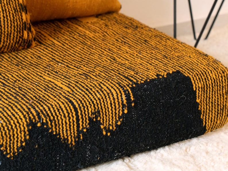 Handmade Moroccan Kilim Sofa Set – Traditional Floor Cushion with Decorative Pillows | Authentic Artisan Craftsmanship