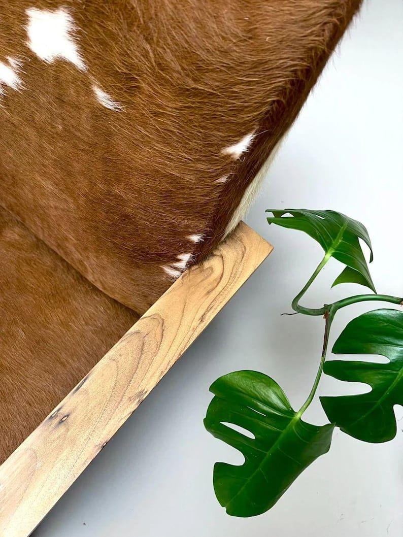 Set of 2 Mid-Century Scandinavian Leather Armchairs – Walnut Frame Lounge Chairs in Signature Brown and White | Custom Upholstery Available