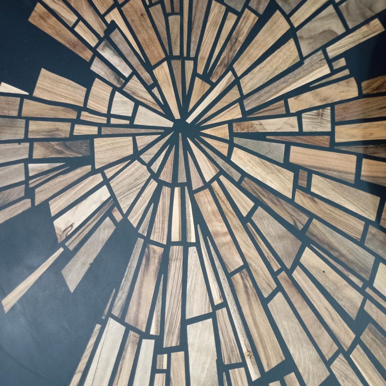 Handmade Walnut Resin Coffee Table Set – Modern Moroccan Home Décor | Luxury Artisan Design